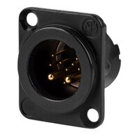 Neutrik NC10MD-LX-B Male 10-Pin XLR Panel Mount Connector D Series Black/Gold